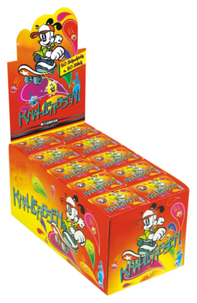 Knallerbsen 50er Schachtel , im 50er Display