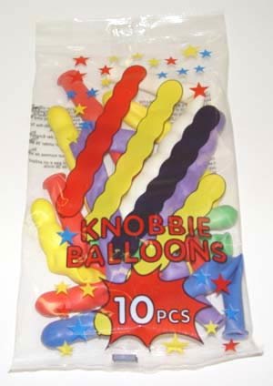 8 Knobbles Luftballons, farblich sortiert f. Party Geburtstag Deko