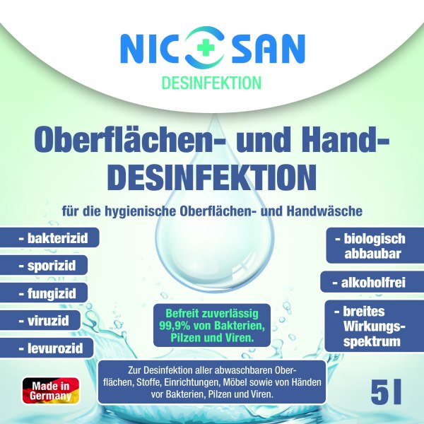 Oberfl&auml;chen- und Handdesinfektion, 5 Liter Kanister