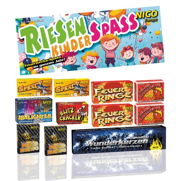 Riesen-Kinderspass Beutel 11 tlg./ 200 Effekte x