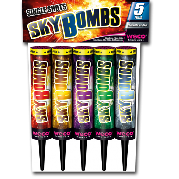 Sky Bombs, 5 - teiliges Single Shot - Sortiment
