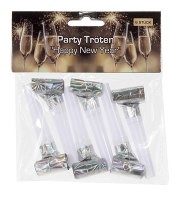 Party Tr&ouml;te 6-tlg., Silber mit Hologramm