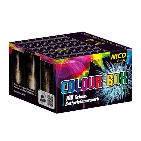 Colour Box, 100-Schuss Batterie - Feuerwerk für Silvester / Party / H