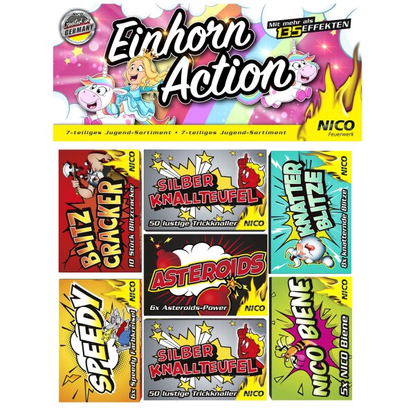 Einhorn Action, 7-tlg. Jugendsortiment
