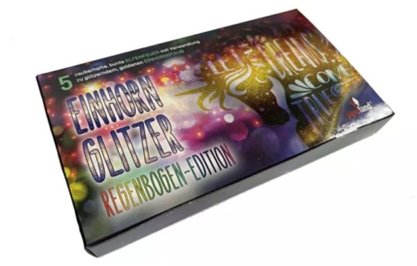 Einhornglitzer Eisfont&auml;ne Regenbogen-Edition 5er