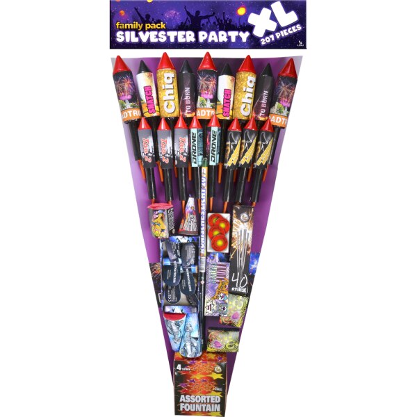 Silvester Party XL, 207-tlg. Riesen Familiensort.