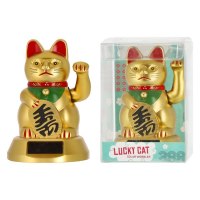 Solar Winkekatze gold ca. 8 cm