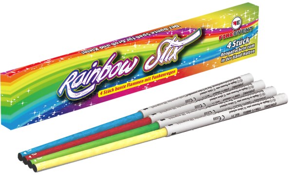 Rainbow Stix, Bengalfackel, 4er FS  NEU