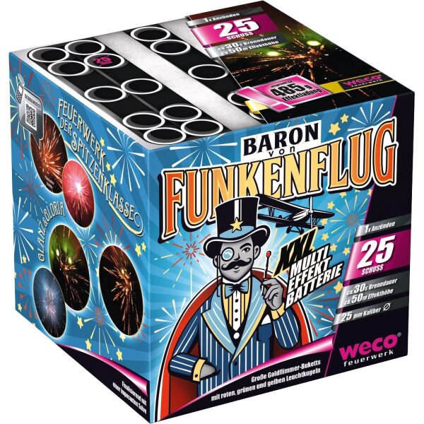 Baron Funkenflug, 25-Schuss XXL Multi-Effekt-Batterie