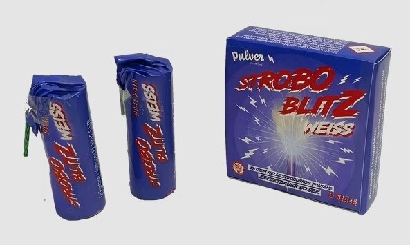 Strobo Blitz weiss, 3er Schtl. Blitz-Font&auml;nen  NEU