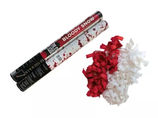 Bloody Snow Konfetti Shooter rot-wei&szlig;, 50 cm
