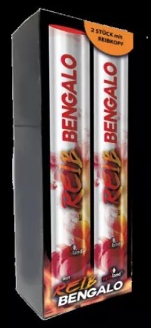 Reib Bengalo Rot Intensiv 2er-Set, ca. 60 Sek., T1