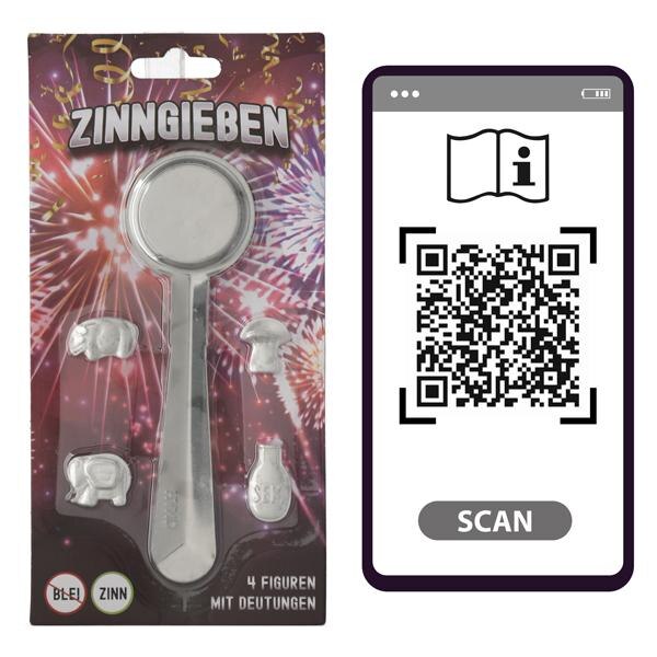 Zinngießset Silvester 2025 | Traditionelles Partyg Produktbild-Vorschau 4