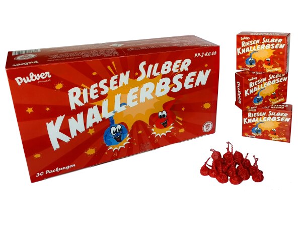 Riesen Silber Knallerbsen 20er im Display