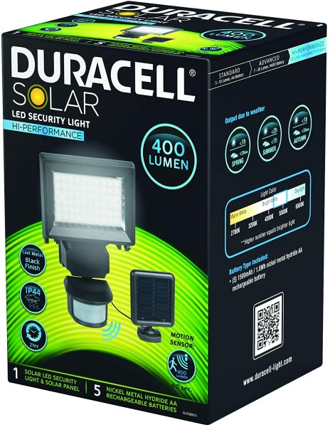 Duracell Solar Security Light, 400 Lumen