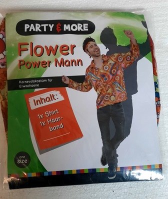 Fasching Flower Power Man 2-tlg. Set mit Shirt + Stirnband