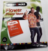 Fasching / Karneval Flower Power Man Shirt+Kette Peace