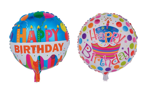 Folienballon "Happy Birthday" ca. 45 cm