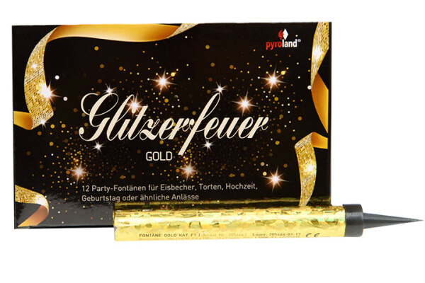 Glitzerfeuer Eisfont&auml;ne Gold, 12x 50 Sek. KAT F1