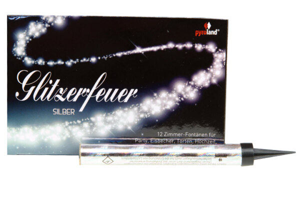 Glitzerfeuer Eisfont&auml;ne Silber 12er, ca. 50 Sek.